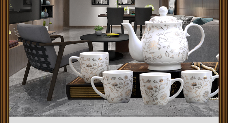 Household ceramic tea sets the teapot teacup contracted sitting room tea drinking 6 glasses of water ceramic cup teapot
