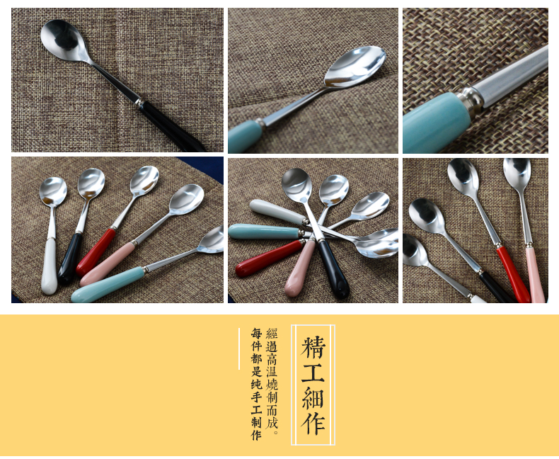 Stainless steel spoon, stir coffee spoon, dessert spoon creativity tableware coffee spoon, small spoon