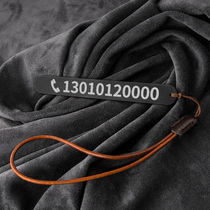 Cowhide rope stainless steel temporary parking number plate metal transfer card personality car car car mobile phone plate