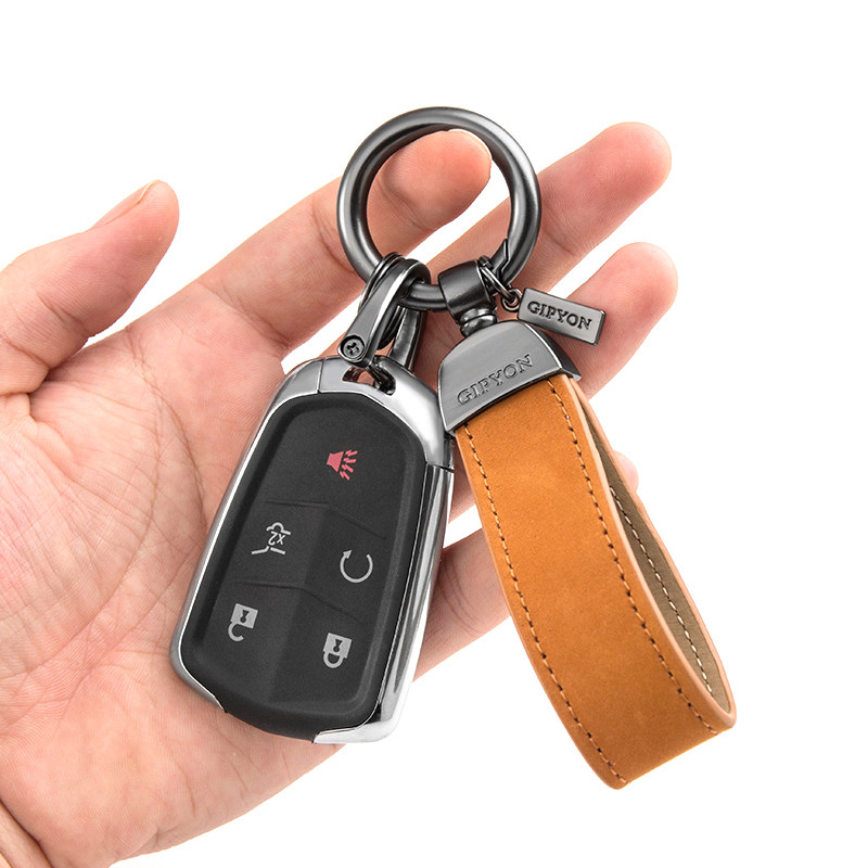 Simple leather rope key chain pendant creative personality car chain net red key ring ring men and women couples a pair of ornaments