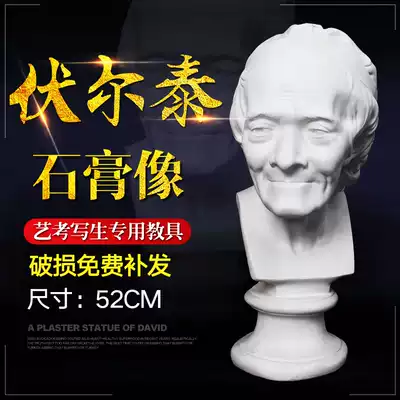 52CM VOLTAIRE PLASTER PORTRAIT HEAD ART SKETCH PLASTER teaching aid STILL LIFE FIGURE PORTRAIT BUST sculpture ornaments