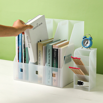 Mimu ins Wind bookshelf sorting box triangle book stand filing vertical file rack translucent desk shelf