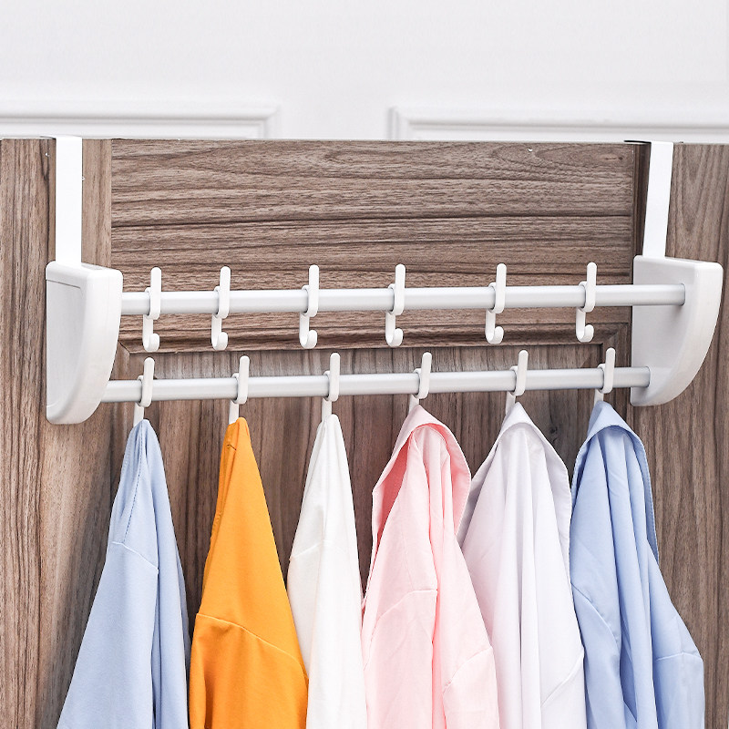 Rice wood double hanging large capacity door rear hook Aluminum alloy bathroom door rear hook can save space storage door hook