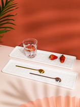 Nordic drain tray plastic rectangular plastic double-layer fruit water Cup drain tray living room fruit tray tea tray