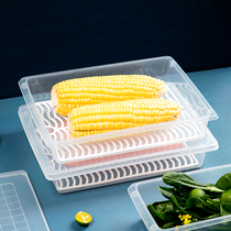 Refrigerator rectangular with lid drain frozen fresh storage box fresh vegetable storage box thawed fish and shrimp refrigerated thaw box