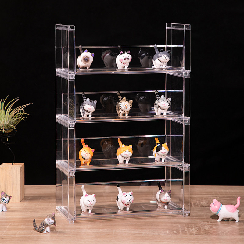 Desktop High Transparent Building Block Model Paparazzi Model Display Case Makeup Skin-care Products Shelve Cabinet Neat Containing Box