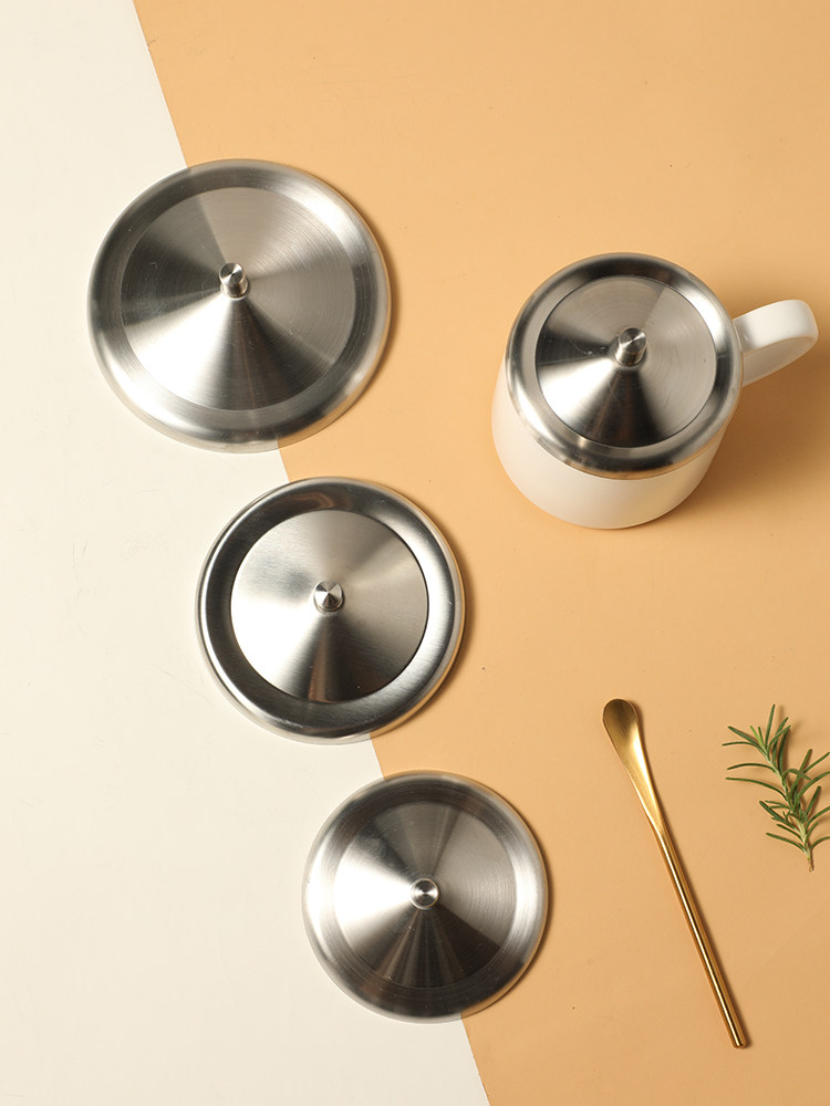 Stainless steel cup lid mug lid insulation cup lid universal water cup lid dustproof round tea cup lid multiple calibers