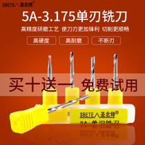 3175m m Single-Edge Milling Cutter Imported Cemented Carbide Spiral Acrylic Pvc Computer Numerical Control Engraving Machine Tool