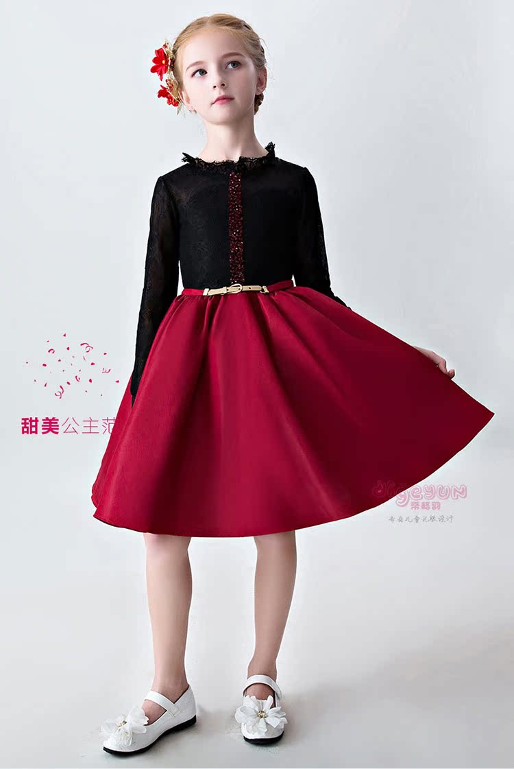 Váy bé gái công chúa 2018 mới cho bé trình diễn trang phục trình diễn váy hoa bé gái váy đầm mùa thu đông dài tay áo dài váy công chúa bé gái cao cấp