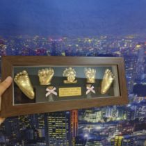 Baby three-dimensional hand and foot print mud newborn baby souvenir 3D three-dimensional gift hand and foot set to commemorate the 100th day of the full moon