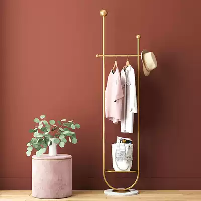 Nordic hangers on the ground light luxury bedroom coat rack home Creative metal iron designer ins marble