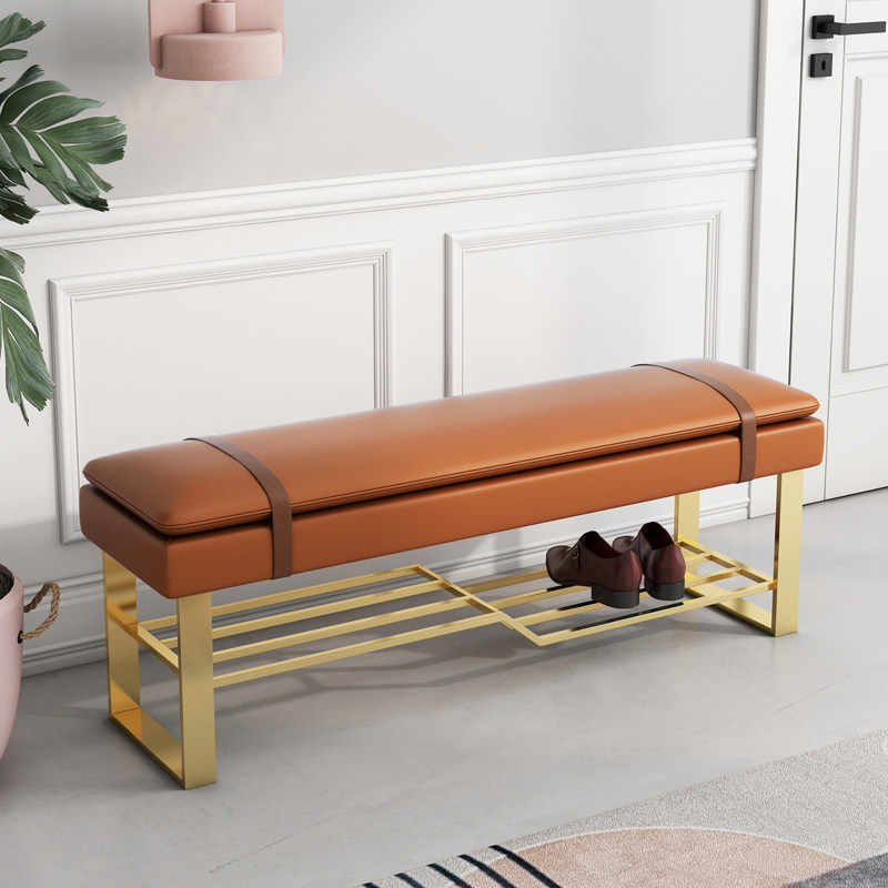 Light luxury wind change shoe stool home Nordic door soft bag cushion shoe cabinet entrance wear shoe stool into the bench bed tail stool