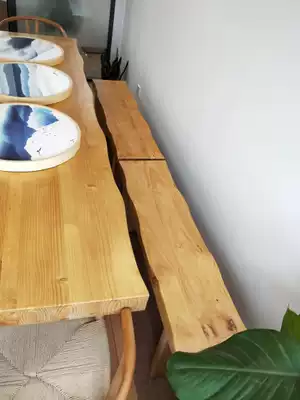 Solid wood bench