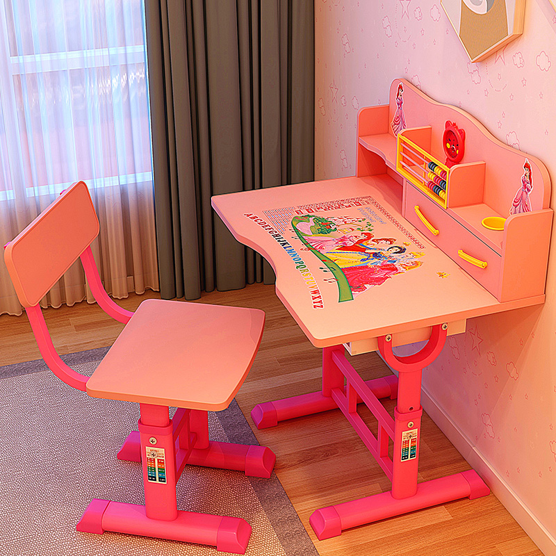 Children's study desk desk primary school student writing desk and chair set simple homework desk boy and girl lifting desk