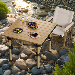 Outdoor Table Camping Equipment Egg Roll Table Portable Picnic Lightweight Foldable Stall Setup Self-Driving Table and Chair Set