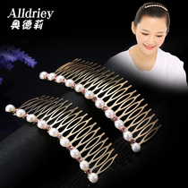  Korean hair jewelry Adult rhinestone hair comb plug comb bangs comb Large hair plug comb card iron hair card ladies top clip