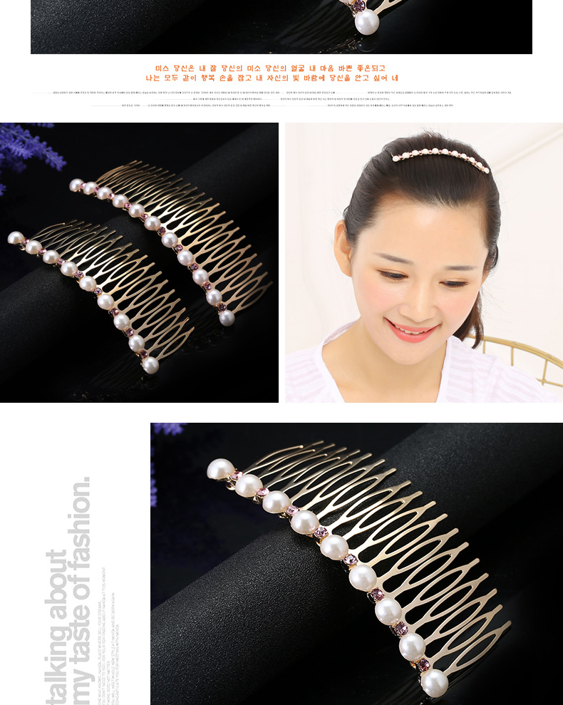 Hàn Quốc phụ kiện tóc dành cho người lớn rhinestone chải tóc lược bangs lược chải tóc lớn lược sắt chải tóc phụ nữ đầu clip băng đô tai thỏ