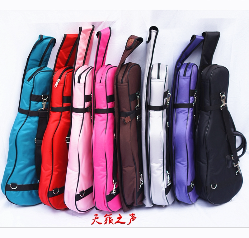 New violin bag thickened upgraded version tarpaulin double back violin bag with bow bag multi-color bag bag