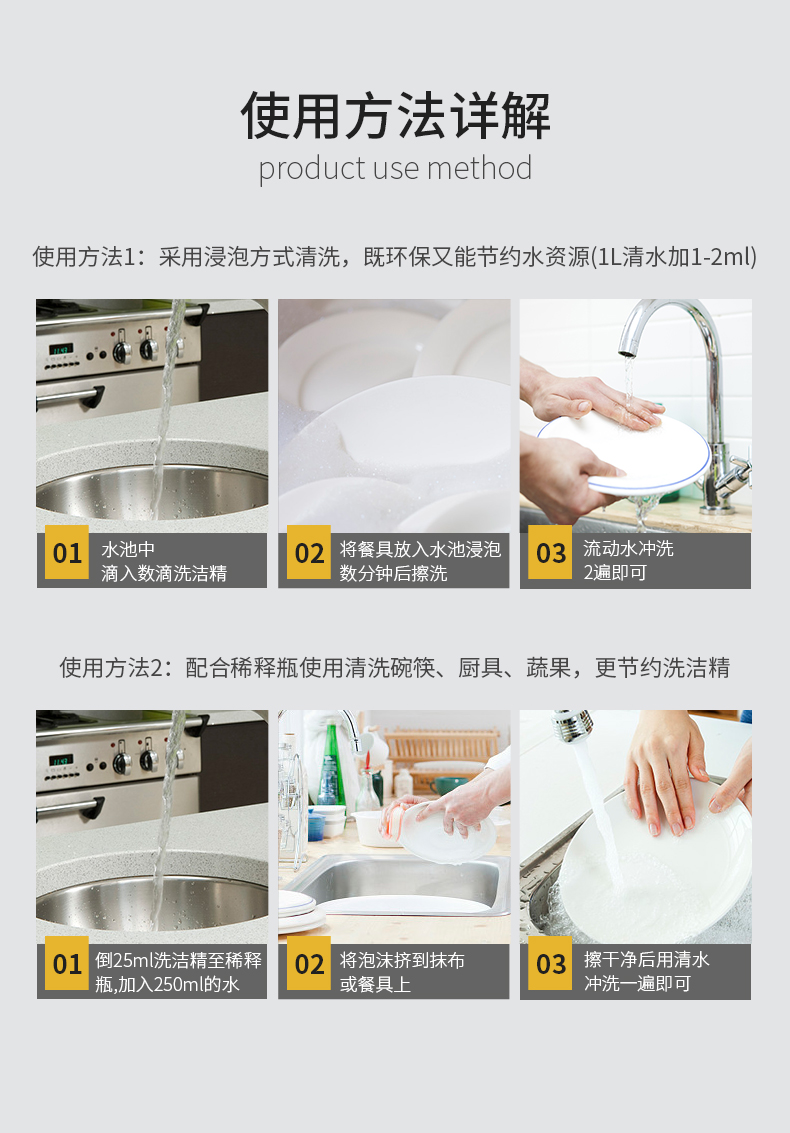 Nước rửa chén Thung lũng Ai Ni đậm đặc Nước rửa chén rửa chén 2 chai nước rửa trái cây và rau quả - Trang chủ tẩy rửa bồn cầu