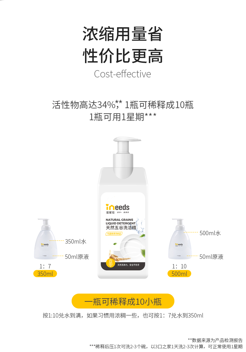 Nước rửa chén Thung lũng Ai Ni đậm đặc Nước rửa chén rửa chén 2 chai nước rửa trái cây và rau quả - Trang chủ tẩy rửa bồn cầu