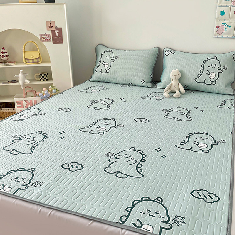 Summer Cartoon Latex Cool Mat Three Sets Air Conditioning Soft Mat 1 5 m Washable Folding 1 8m Bed Ice Silk Mat