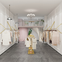 Womens clothing store display rack wall-mounted style iron display shelf side hanging clothes rack hanger