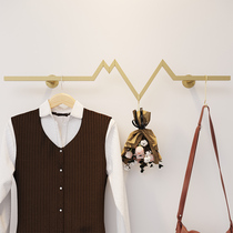 Wrought iron clothing rack simple shape wall hanging pole clothing store hanger display rack is hanging wall rack womens clothing store crossbar