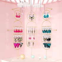 Lingerie store clothing store display stand on the wall side hanging gold wall hanging hanger hanging clothes rod simple shelf