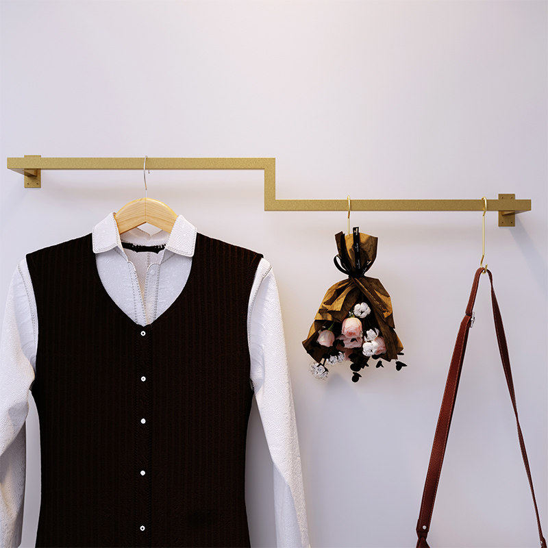Clothing Store Show Rack Clothes Rack Wall Wall-mounted Creativity Brief Multifunction Hanger Hooks Crossbar Hangers Hanger