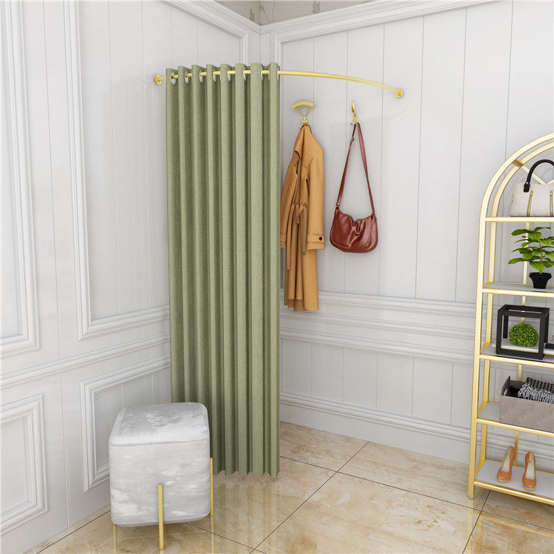 Fitting Room Door Curtain Clothing Shop Dressing Room Door Cord Fabric Simple Landing Style Mobile Folding Track Interchanging Room Rod