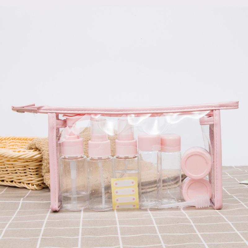 Di Show Split Bottle Press Spray Travel Portable Shampoo Moisturizing Cosmetic Makeup Bottle Empty Bottle 7 pieces