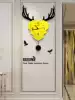 Nordic modern simple deer head clock wall clock Living room household personality creative clock Mute swing quartz clock