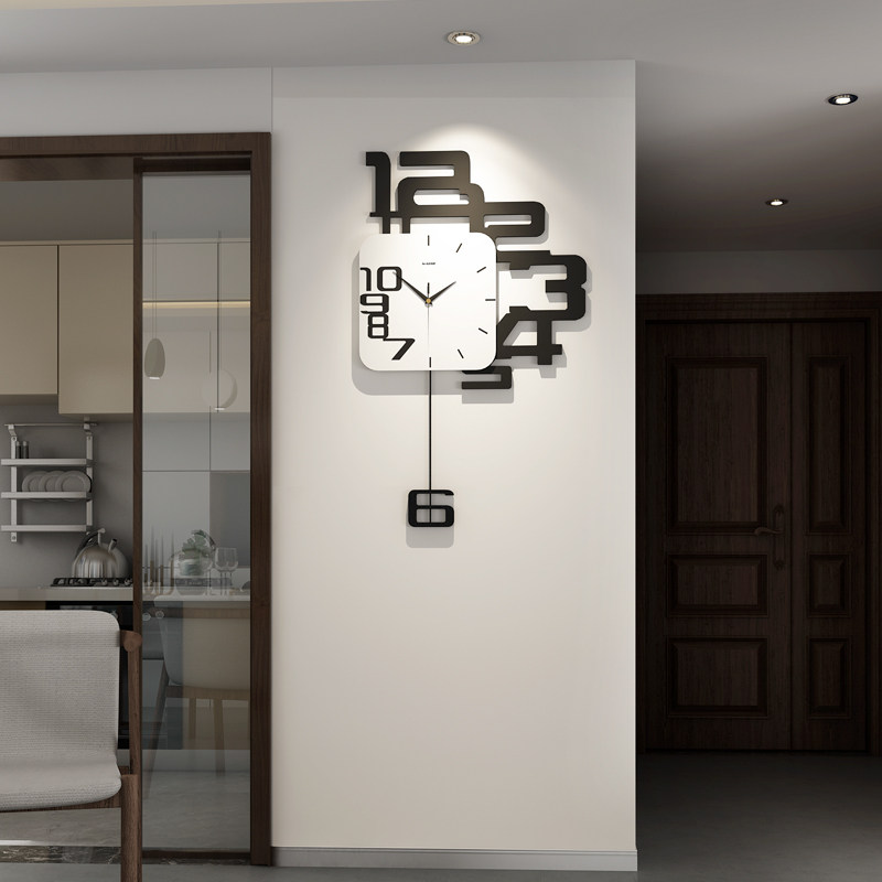 Nordic Minimalist Tennis Red Clock Hanging Clock Living Room Home Fashion Creative Swing Clock Fashion Personality Mute Hanging Watch