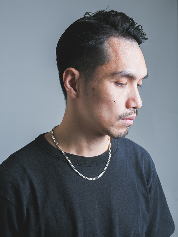 Ruibeila silver necklace men sterling silver personality tide men hip hop Cuban vegetarian chain thick and versatile 990 chain