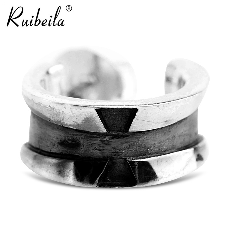 ruibeila925 cross earrings men's Thai silver hipster hip hop personality sheet only ear piercing stud earrings on the street