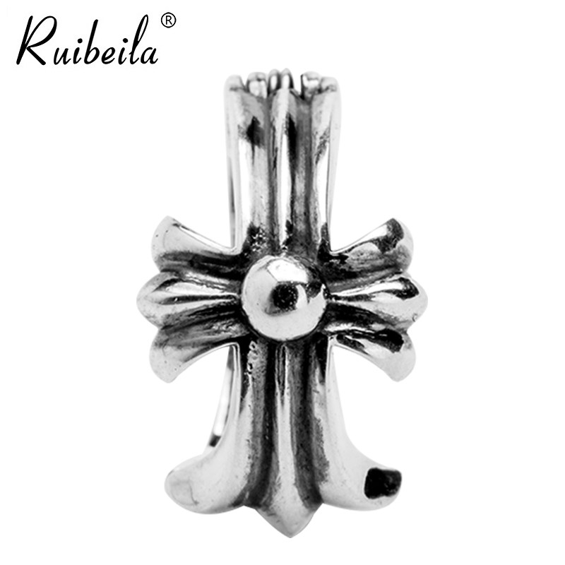 925 silver retro minimalist cross ear clip hip hop cool ear piercing-free tide men Thai silver stud earrings (single)