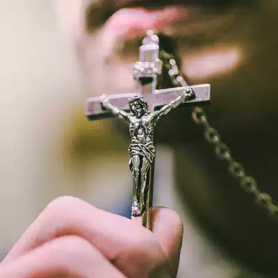 ruibeila Thai Silver Cross Necklace Men Christ Jesus Sandalwood Thai Silver Pendant Tide Tide Hanging