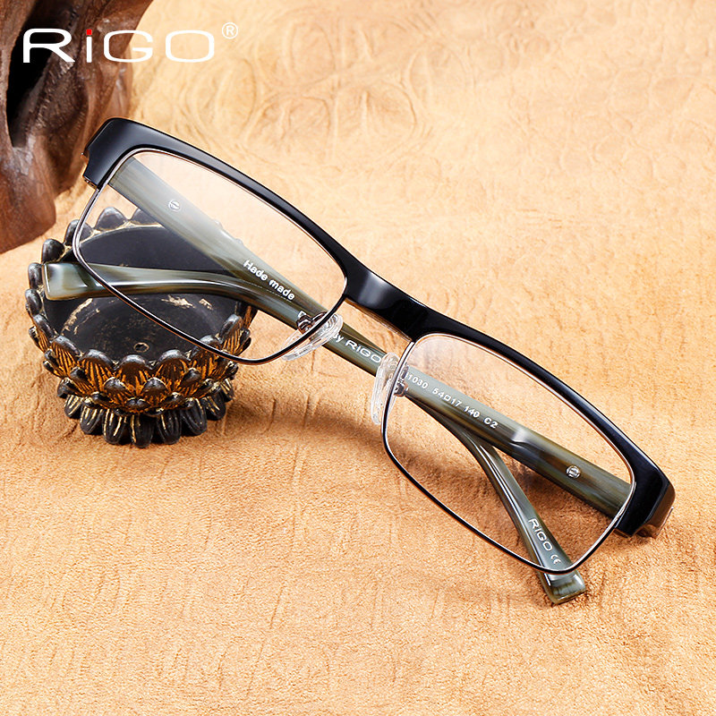 Plate half-frame glasses frame men's large frame glasses frame can be matched with lens eye frame female black frame optical myopia glasses