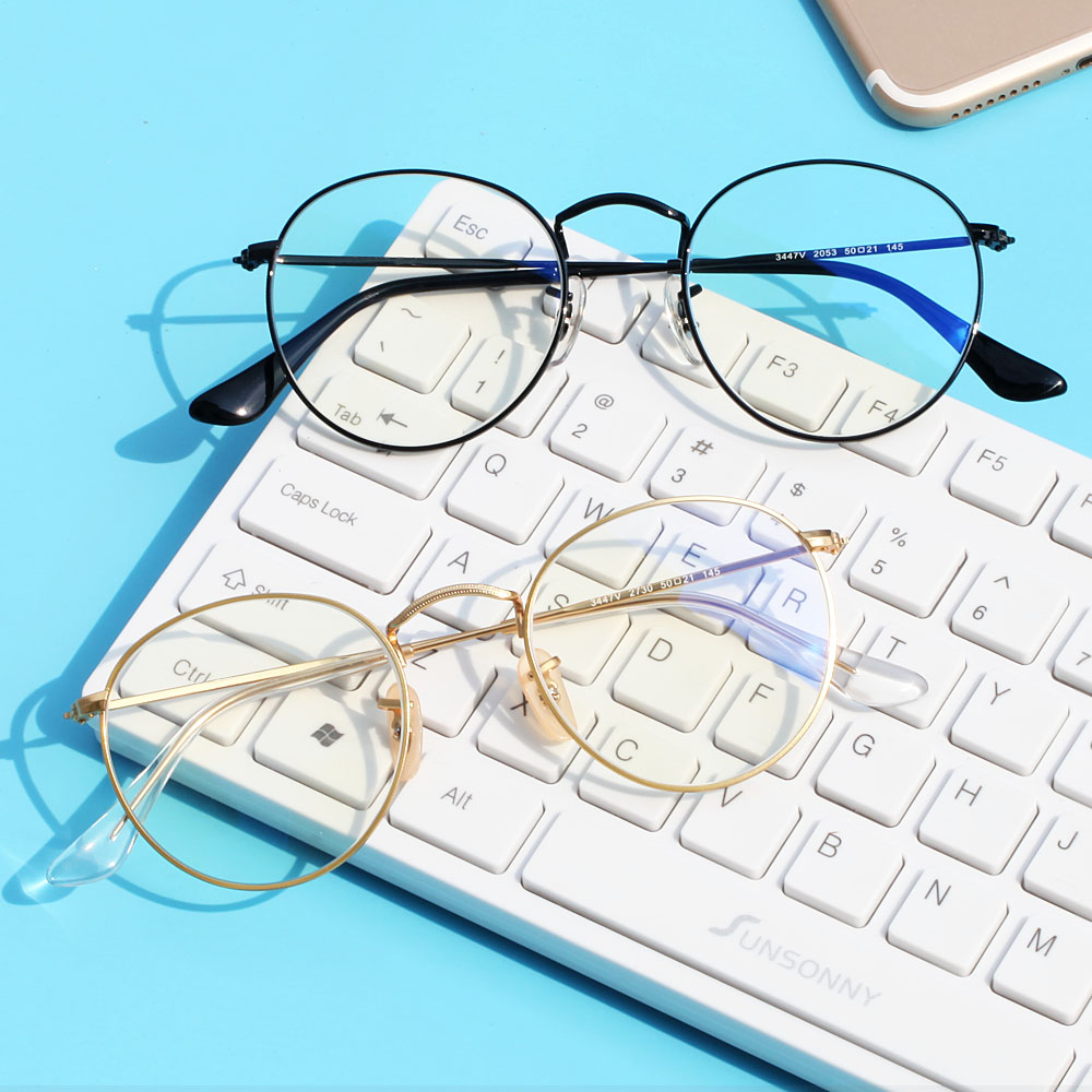 Anti-blue light anti-radiation glasses male and female Internet red eyes light mirror computer primary and secondary school students round frame with near-view eye mirror