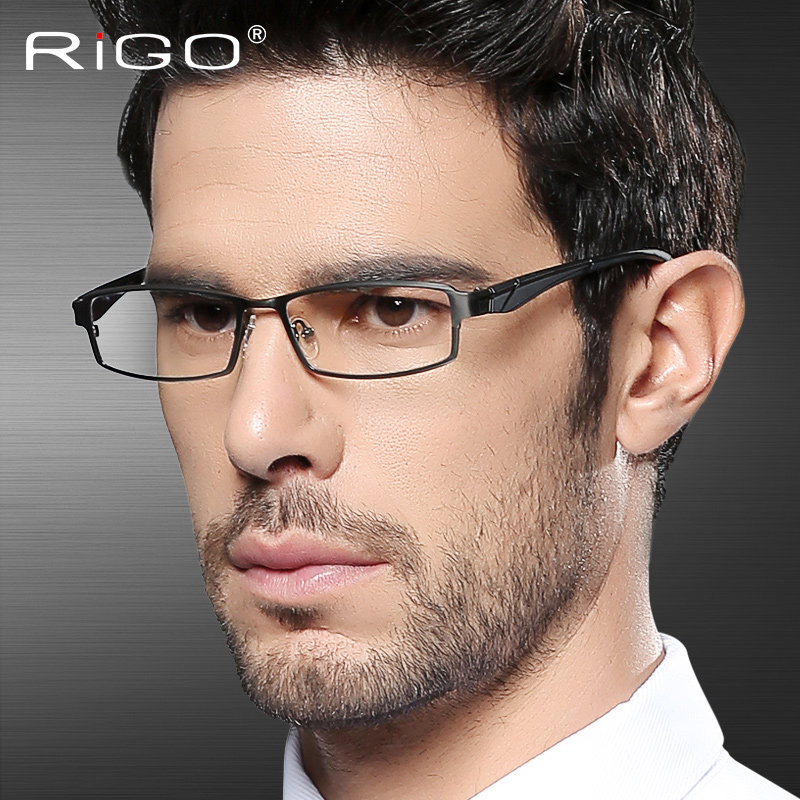 RIGO pure titanium glasses frame myopia men's myopia glasses frame ultra light full frame proximity glasses men with eyes business
