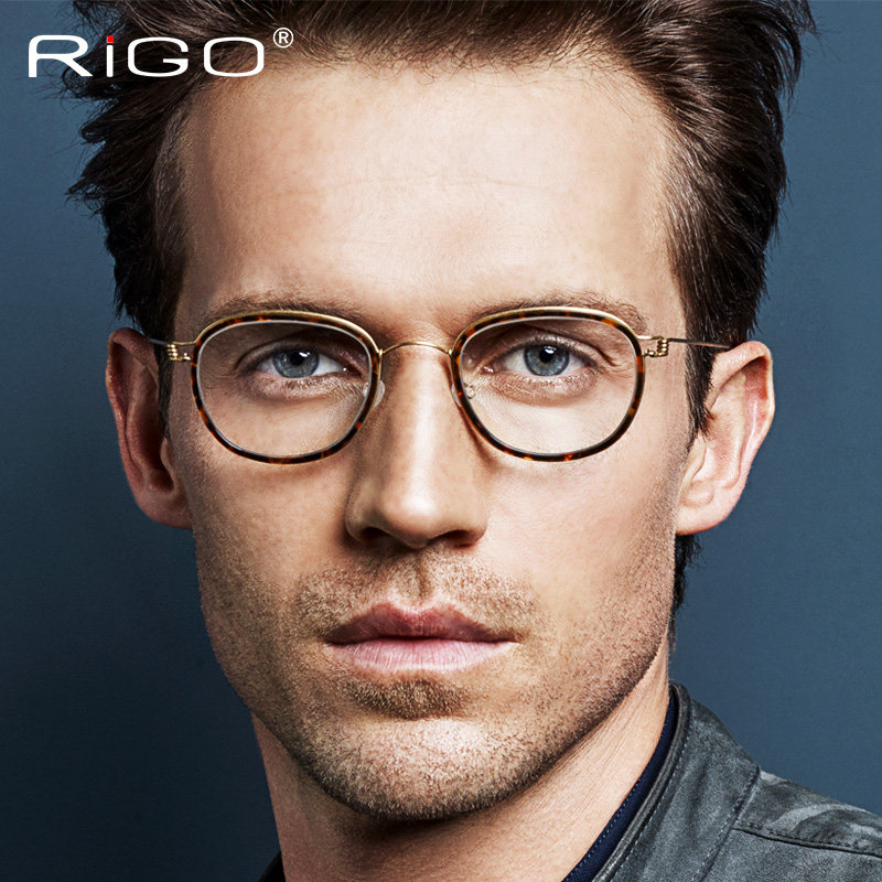 Rigo Eyeglass Frame Women Ultra Light Vintage Art Golden Round Eyeglasses Myopia Eyeglass Frame Women Round Frame Eyeglasses Men