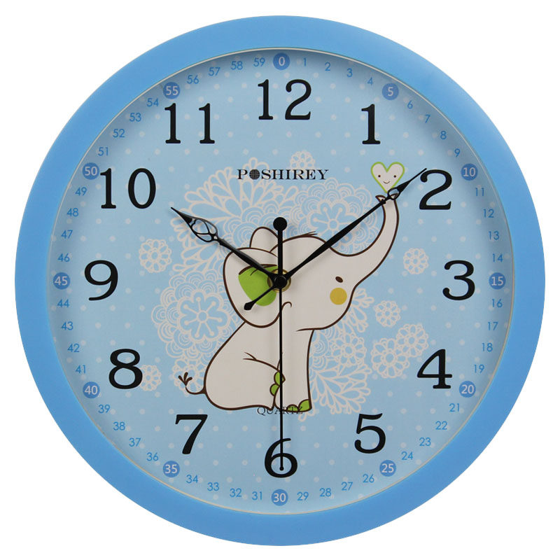 Baoshilai student creative cartoon wall clock Children's room cute personality silent bedroom clock School classroom clock
