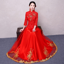 Toast cheongsam Bride wedding dress toast 2021 New slim body beauty dress Chinese wedding dress wedding dress
