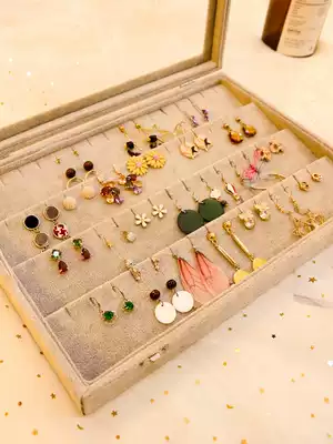 Earrings ear Needle storage box Net Red household large capacity ins Wind ear jewelry box jewelry display rack artifact