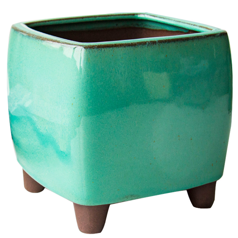 More coarse pottery flowerpot More meat the plants green plant ceramic contracted individuality creative square purple sand pot trumpet