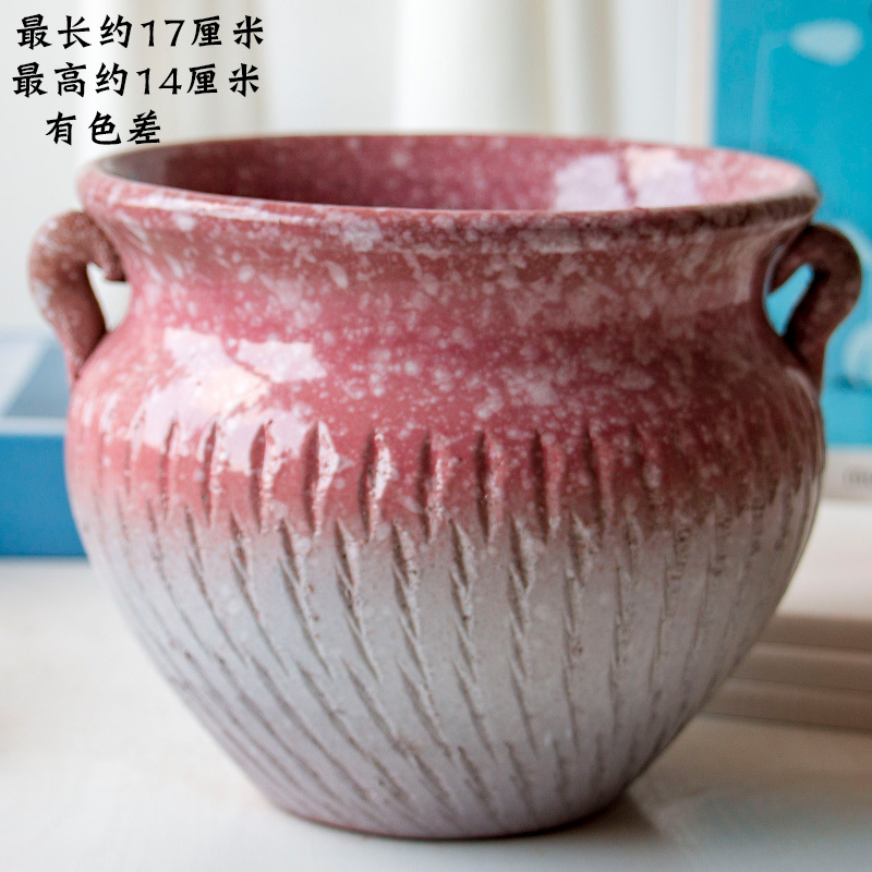 Big flowerpot coarse pottery clay, fleshy'm plant orchid rose ceramics high mage old running the Big flower pot