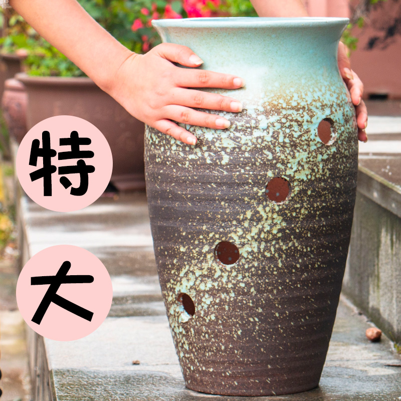 Super - large high soil flowerpot more than coarse pottery clay, fleshy meat the plants other Chinese rose ceramic mage old running the flowerpot