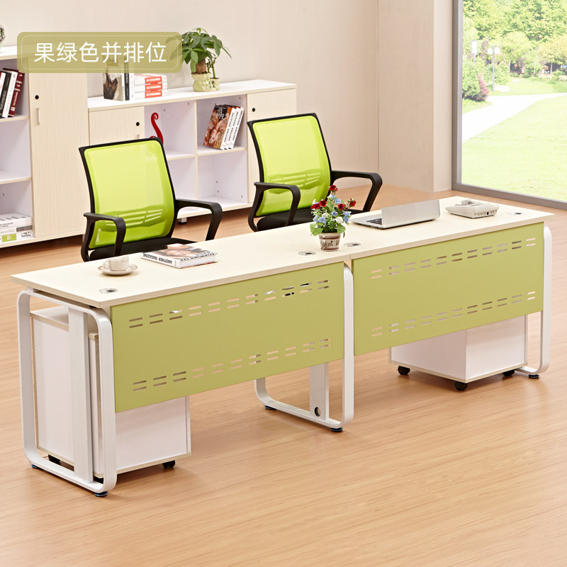 Office furniture simple modern desk 2 two-person office furniture side by side staff bar table