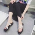 Mùa hè 2018 mới kim cương phẳng đáy ngón chân gợi cảm sandal nữ một đôi hai mang giày nữ hở ngón
