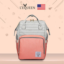 LEQUEEN mother bag multi-function large capacity shoulder bag out backpack fashion upgraded version waterproof Oxford cloth